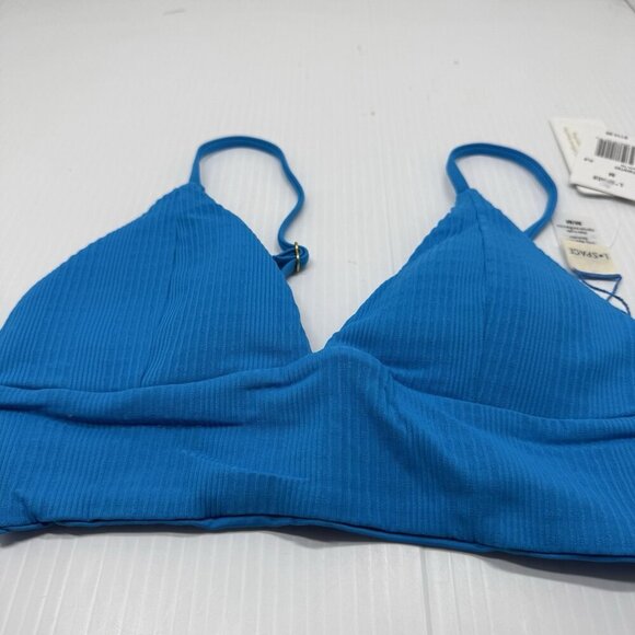 L Space Bikini Top Women's Electric Blue Pointelle Rib Winnie Size Medium - Picture 8 of 9